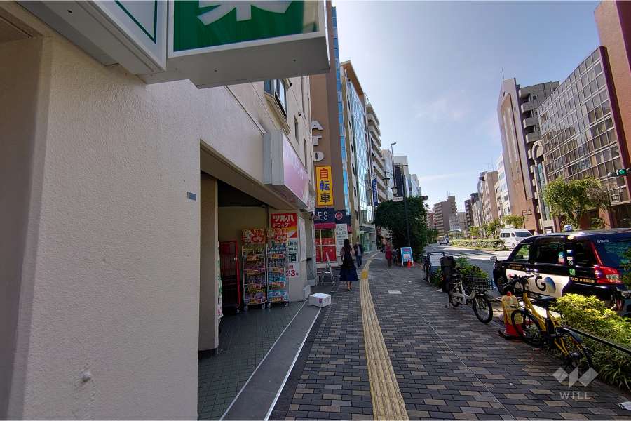 敷地南西側の前面道路（北西側から）
