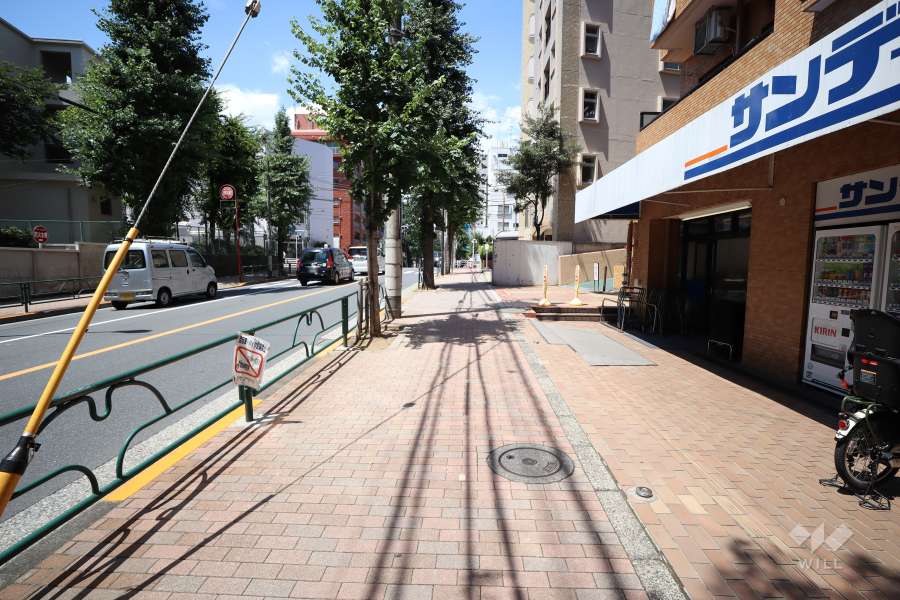 敷地西側の前面道路（南側から）