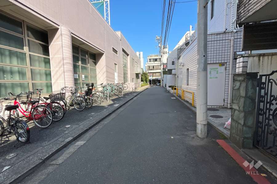敷地北側の前面道路（西側から）