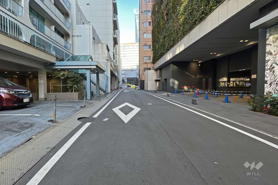 敷地東側の前面道路（南側から）