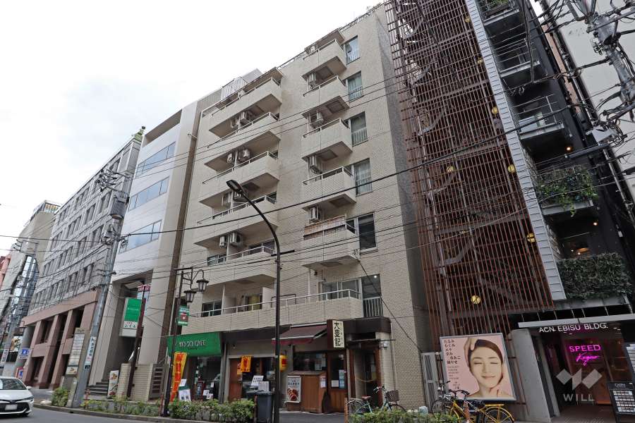 ライオンズプラザ恵比寿の外観(南側から)