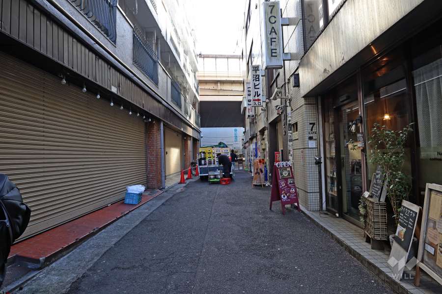 敷地西側の前面道路（北側から）