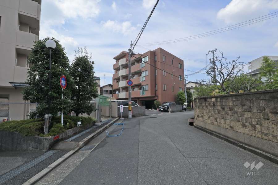 敷地西側の前面道路