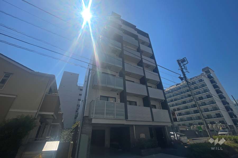 プレールドゥーク渋谷幡ヶ谷の外観（北東側から）