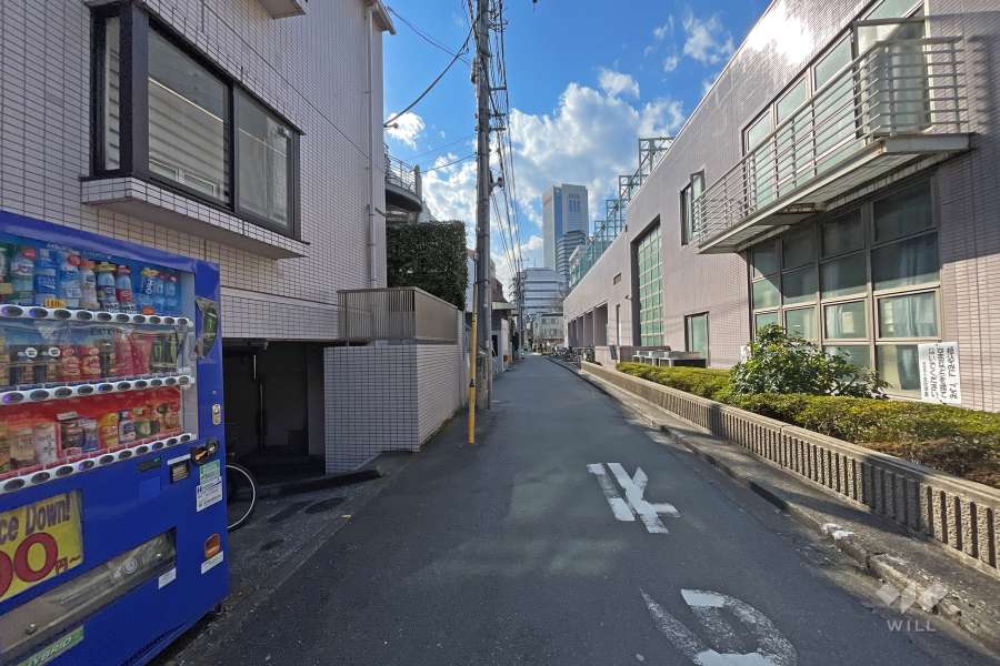 敷地北側の前面道路（東から）