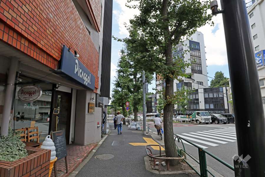 北側前面道路は駒沢通りです。