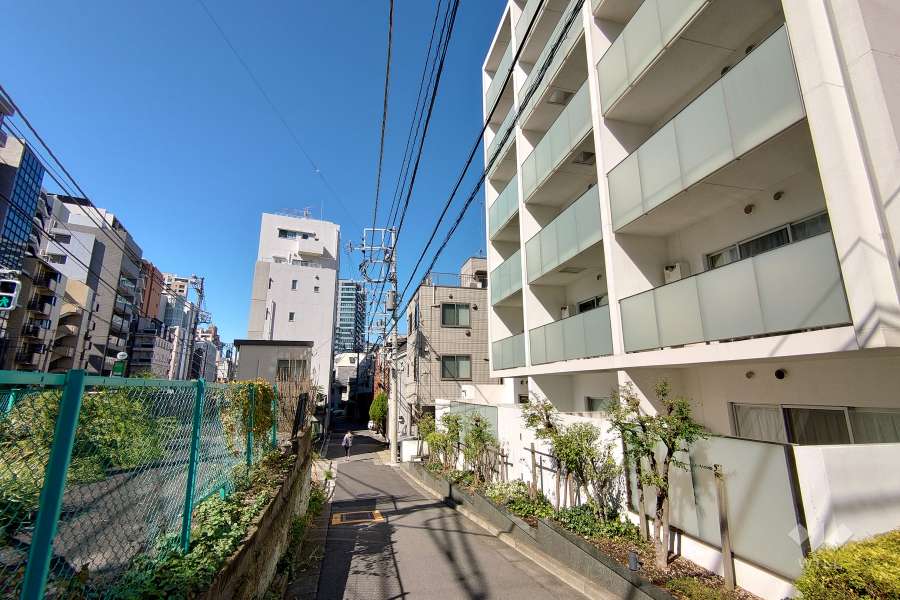 敷地南側の前面道路（東側から）