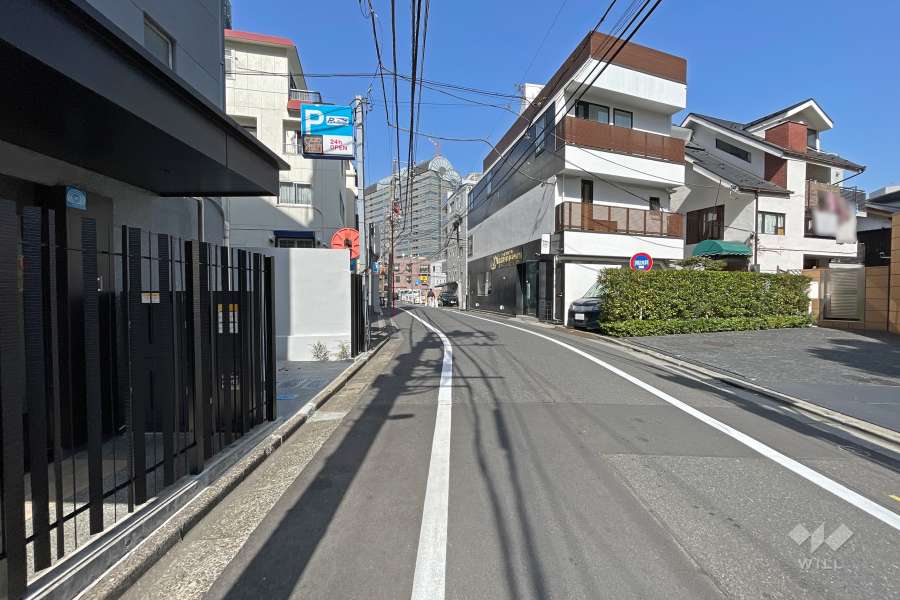 敷地東側の前面道路（南側から）