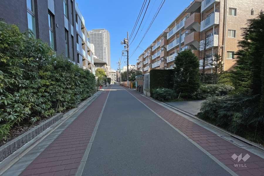 敷地北西側の前面道路