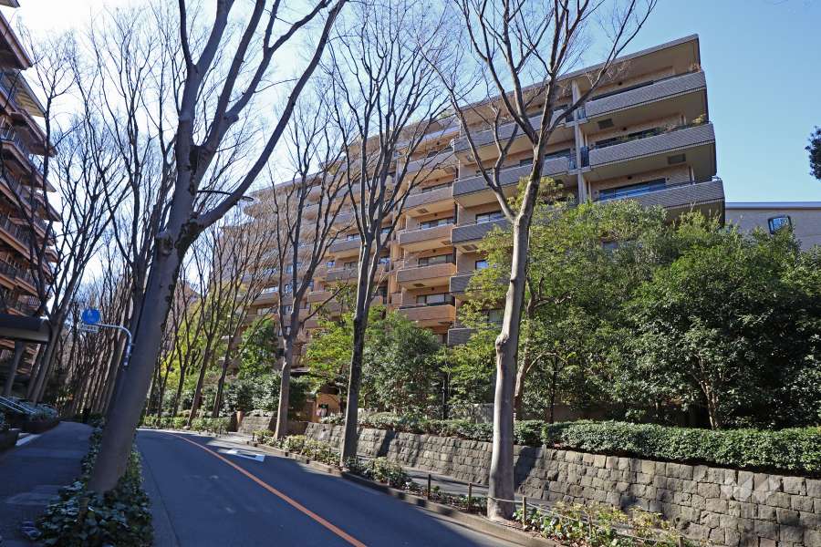 広尾ガーデンヒルズノースヒルL棟の外観（北東側から）