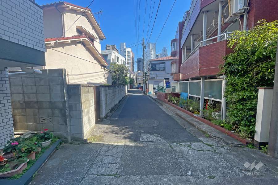 敷地南側の前面道路（南側から）
