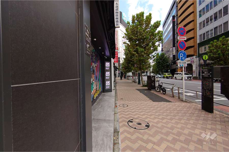 敷地東側の前面道路（南側から）