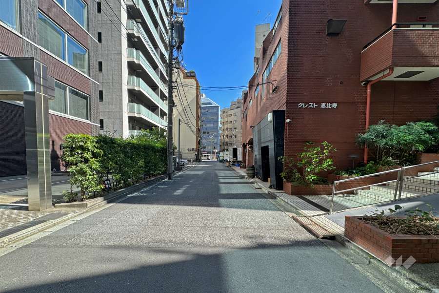 敷地北側前面道路