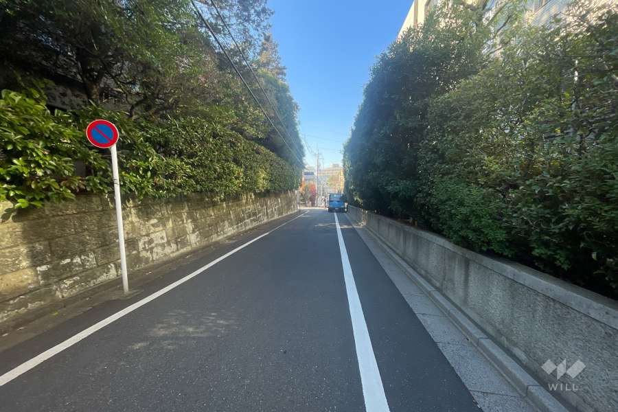 敷地の北側前面道路（東側から）