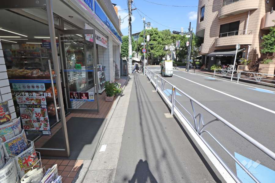 敷地南側の前面道路（西側から）