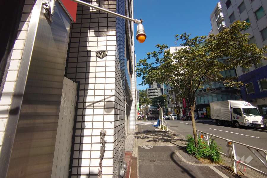 敷地北東側の前面道路（南東側から）