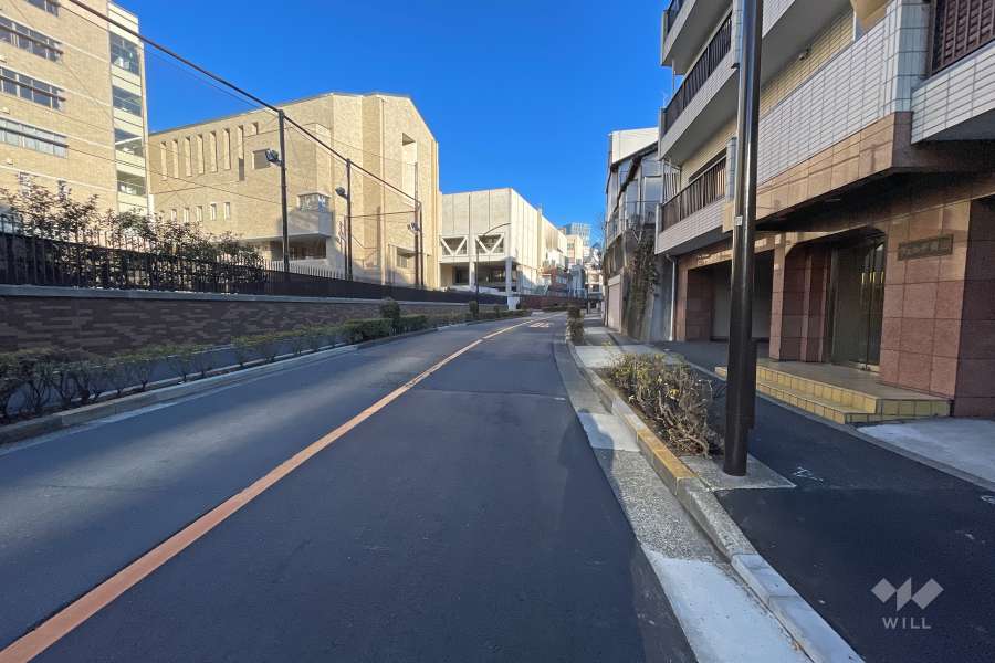 敷地西側の前面道路