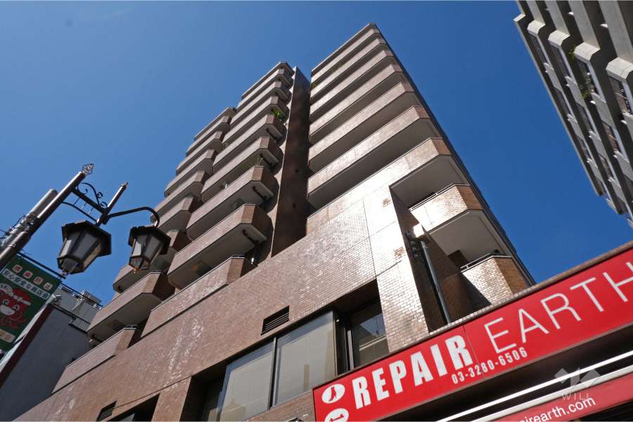 グランドメゾン恵比寿東の外観（南東側から）