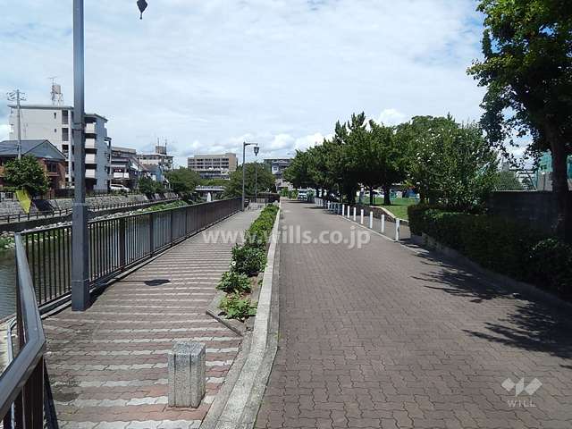 敷地西側には庄下川が流れています。