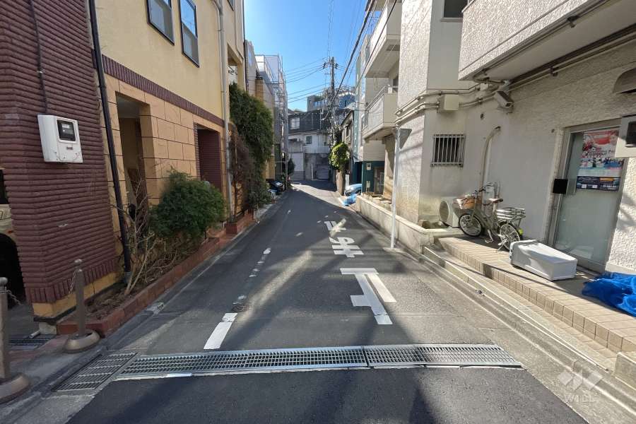 敷地東側の前面道路（北側から）
