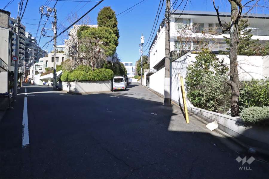 敷地西側の前面道路（南側から）