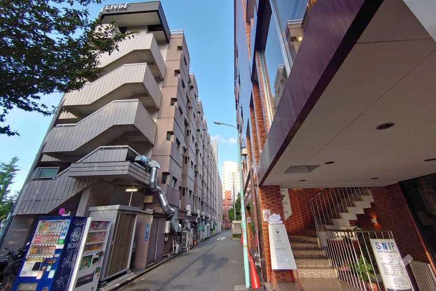 北西側の前面道路（南西側から）