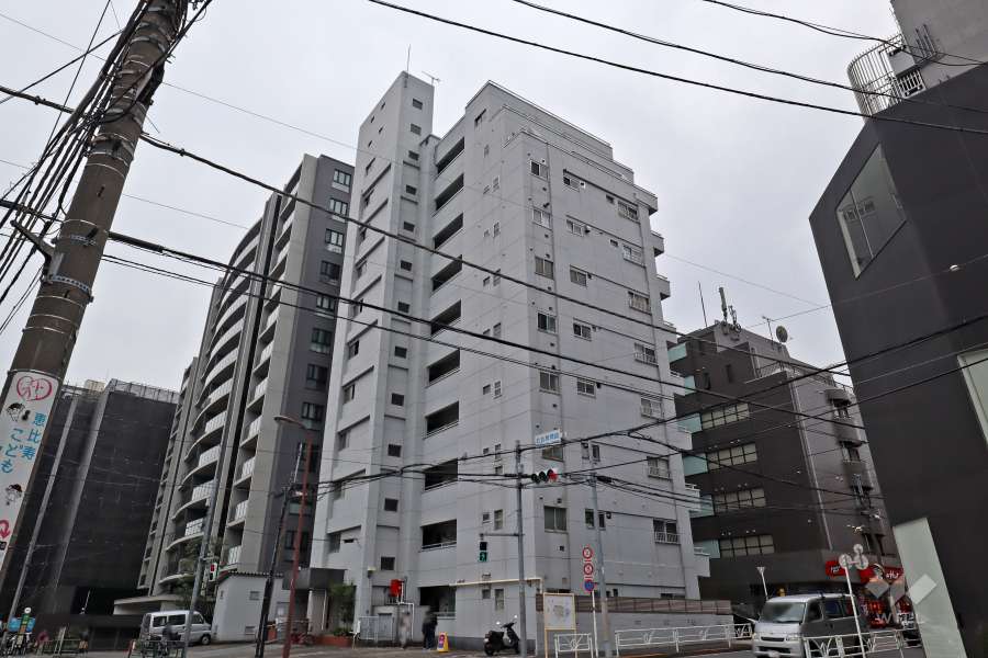 恵比寿ハイツの外観（北西側から）