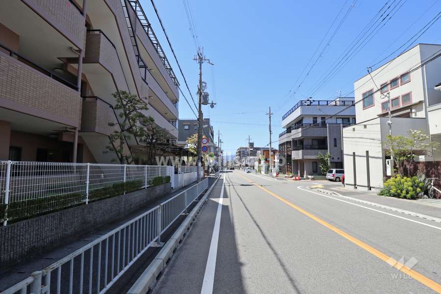 敷地北側の前面道路(西側から)