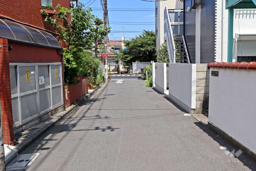 敷地東側の前面道路（南側から）