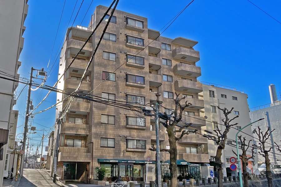サンフローラハイツ渋谷の外観（北側から）