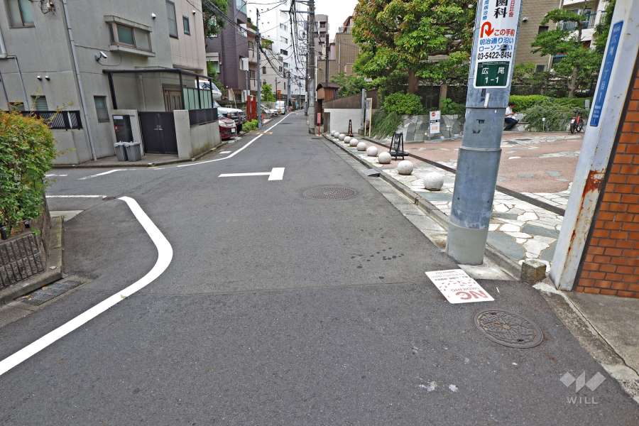 敷地南側の前面道路（東側から）