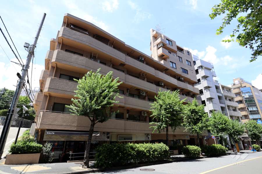 シャルマンコーポ恵比寿の外観（南東側から）