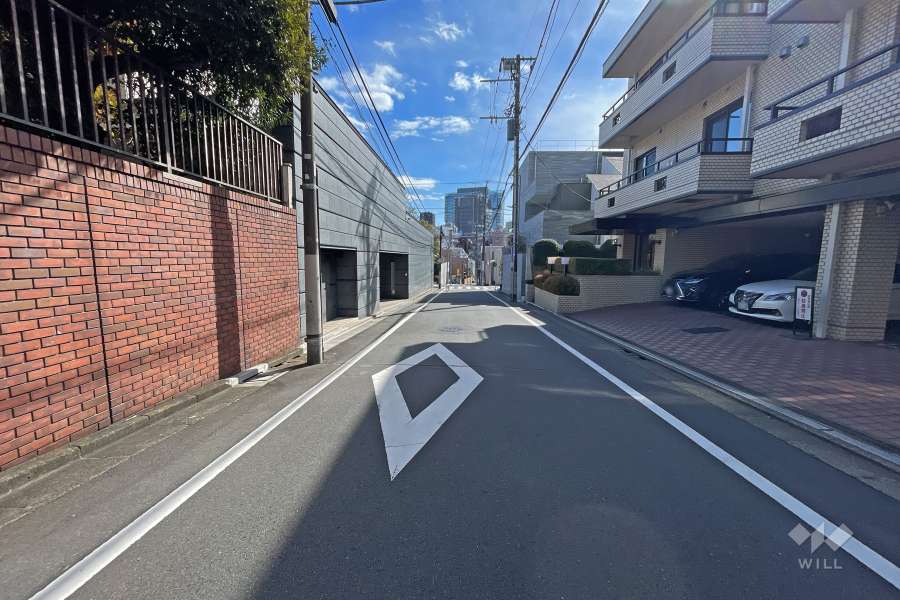 敷地東側の前面道路（南側から）