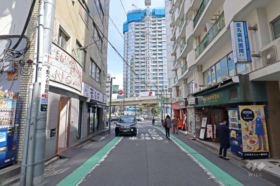 敷地北東側前面道路(北西側から)