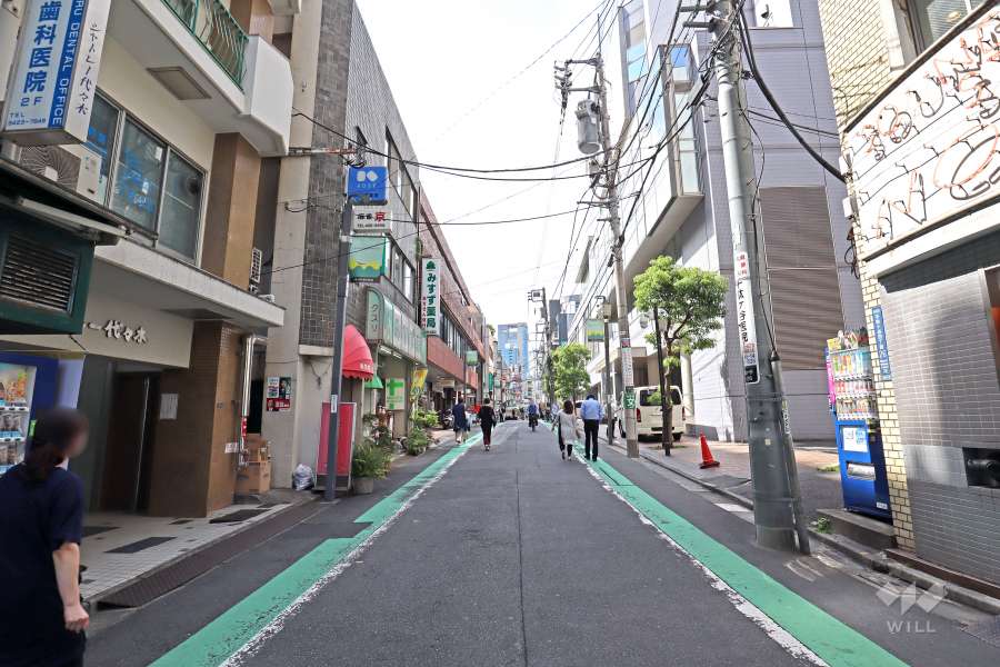 敷地北東側前面道路(南東側から)