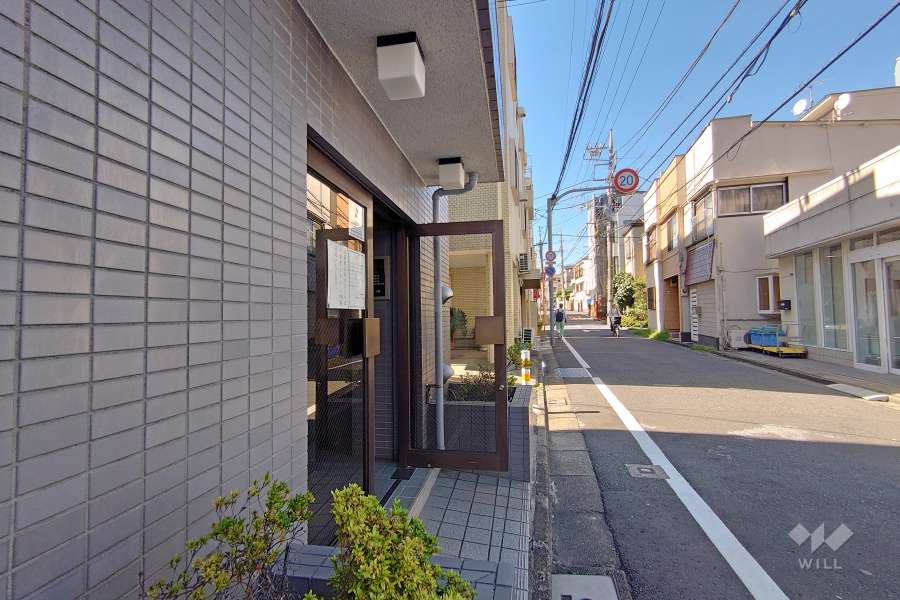 敷地東側の前面道路（南側から）