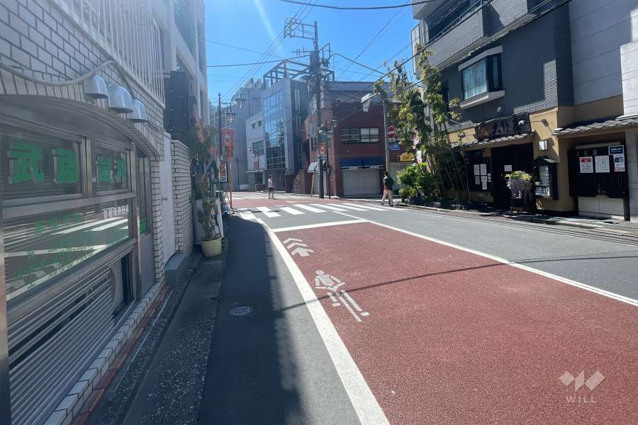 敷地西側の前面道路(北側から)