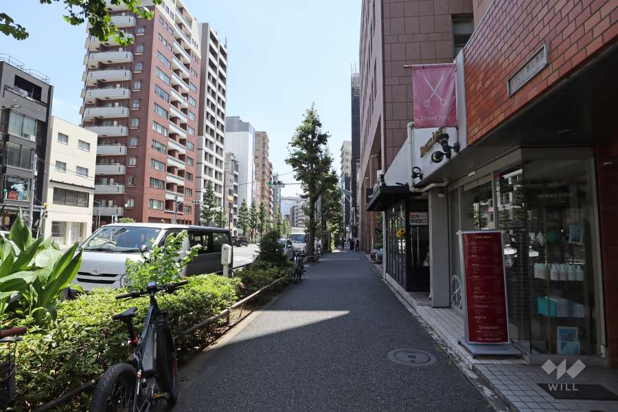 敷地北側の前面道路（東側から）