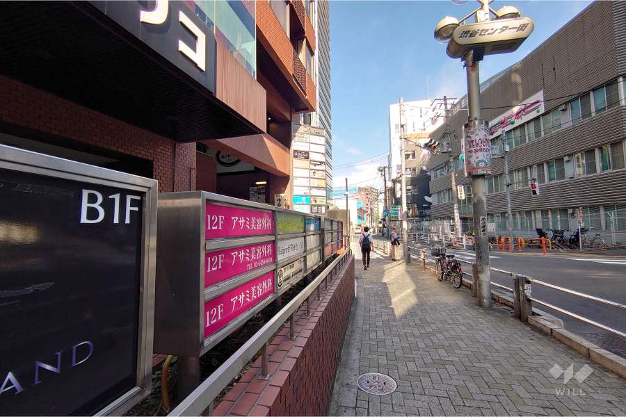 敷地北東側の前面道路（南東側から）