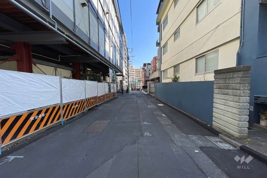 敷地北側の前面道路(西側から)