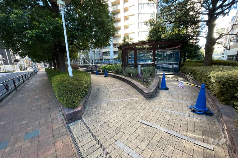 隣接している花壇