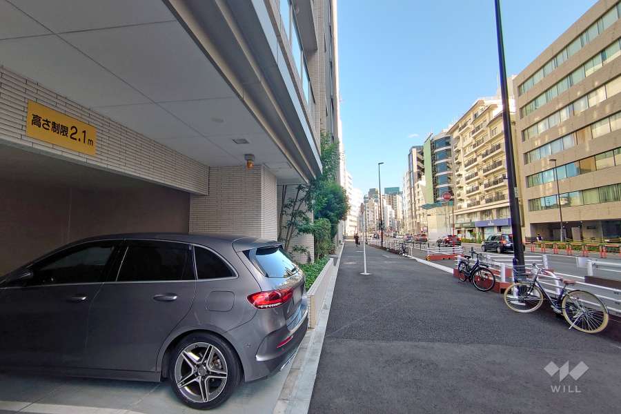 敷地西側の前面道路（北側から）