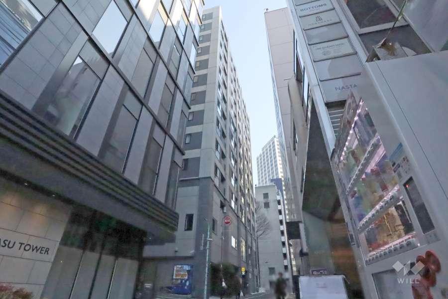 プレミスト渋谷宮益坂の外観(北西側から)