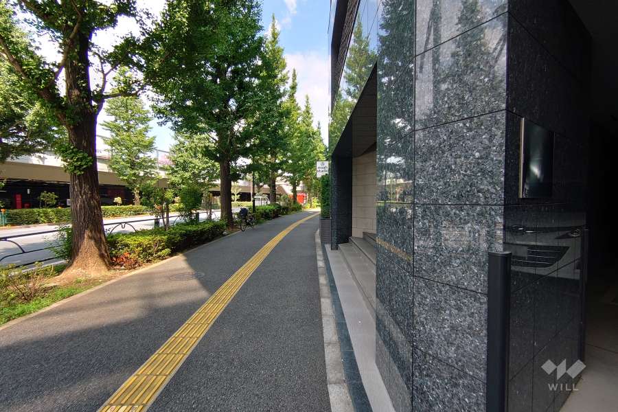 敷地北西側の前面道路（南西側から）