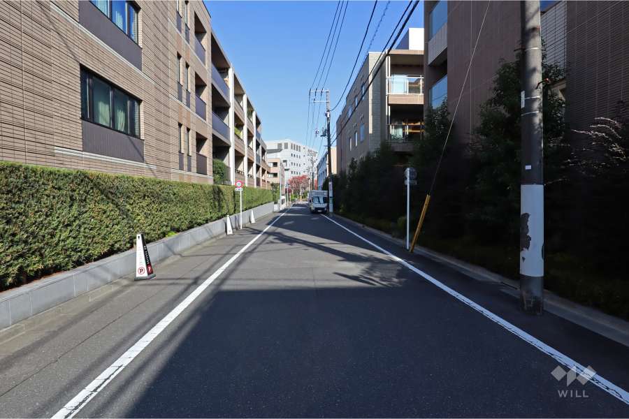 敷地東側の前面道路（南側から）