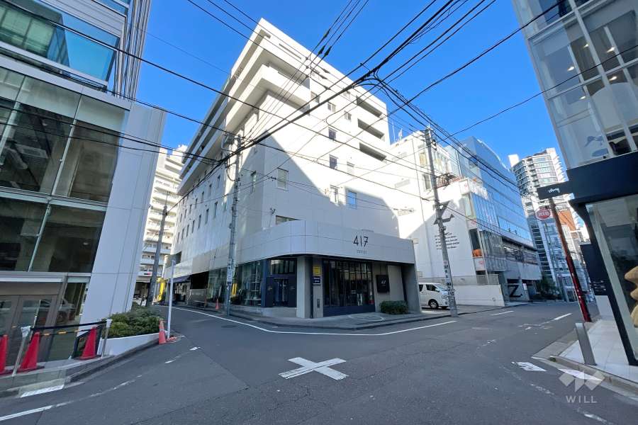 敷地東側と南側の前面道路(南東側から)