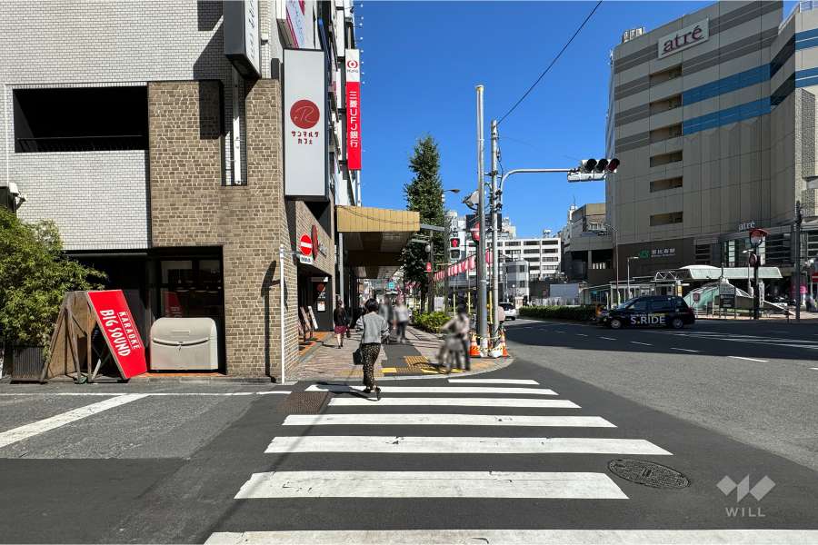 敷地南西側の前面道路（南東側から）