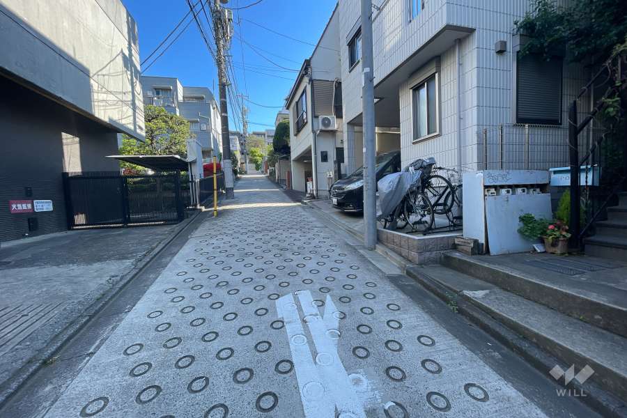 敷地北西側の前面道路（南西側から）