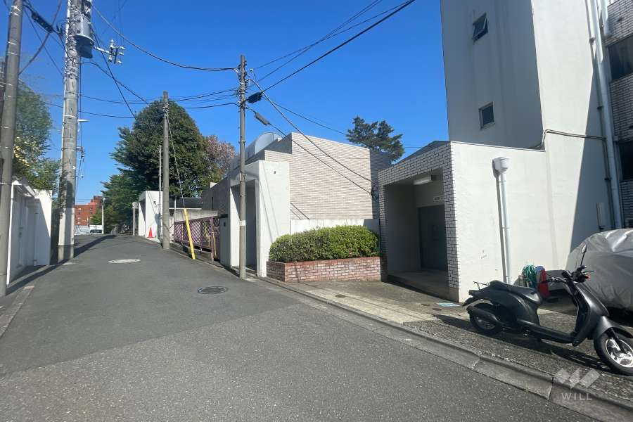 敷地北西側の前面道路（南西側から）