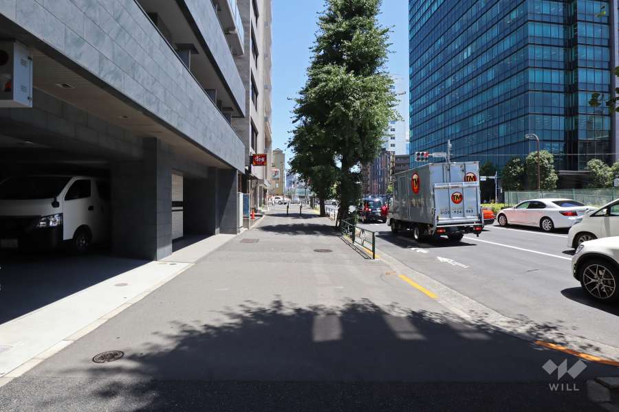 敷地南側の前面道路（西側から）